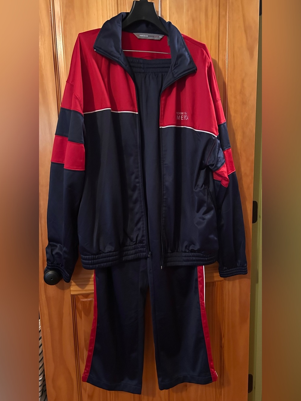 Perry Ellis Red and Navy Lightweight Track Jacket & Pants